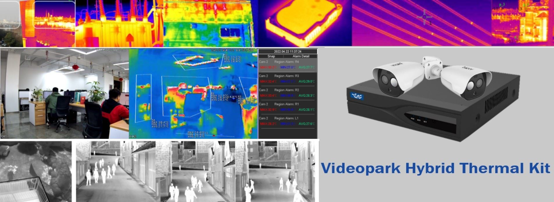 Hybrid thermal kit-visual image and thermal image with temperature